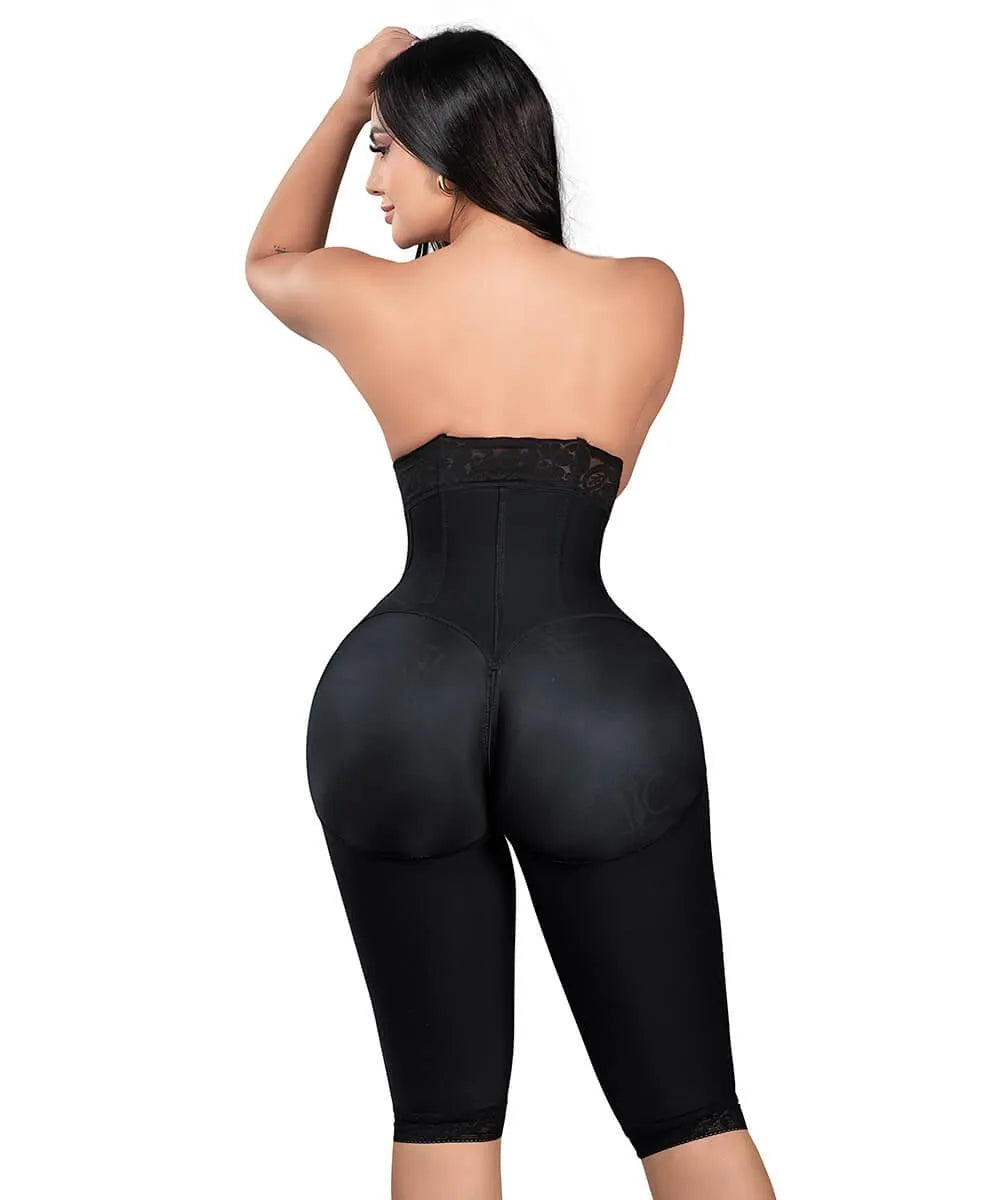 Faja colombiana Luxury Queen BBL strapless con alta compresión, triple refuerzo abdominal, control de cintura, realce de glúteos y diseño especial para caderas anchas y recuperación postquirúrgica.