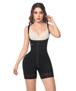 Faja reloj de arena Luxury Queen de media pierna con alta compresión, broches ajustables y diseño anatómico para moldear la cintura, controlar el abdomen y estilizar los muslos.