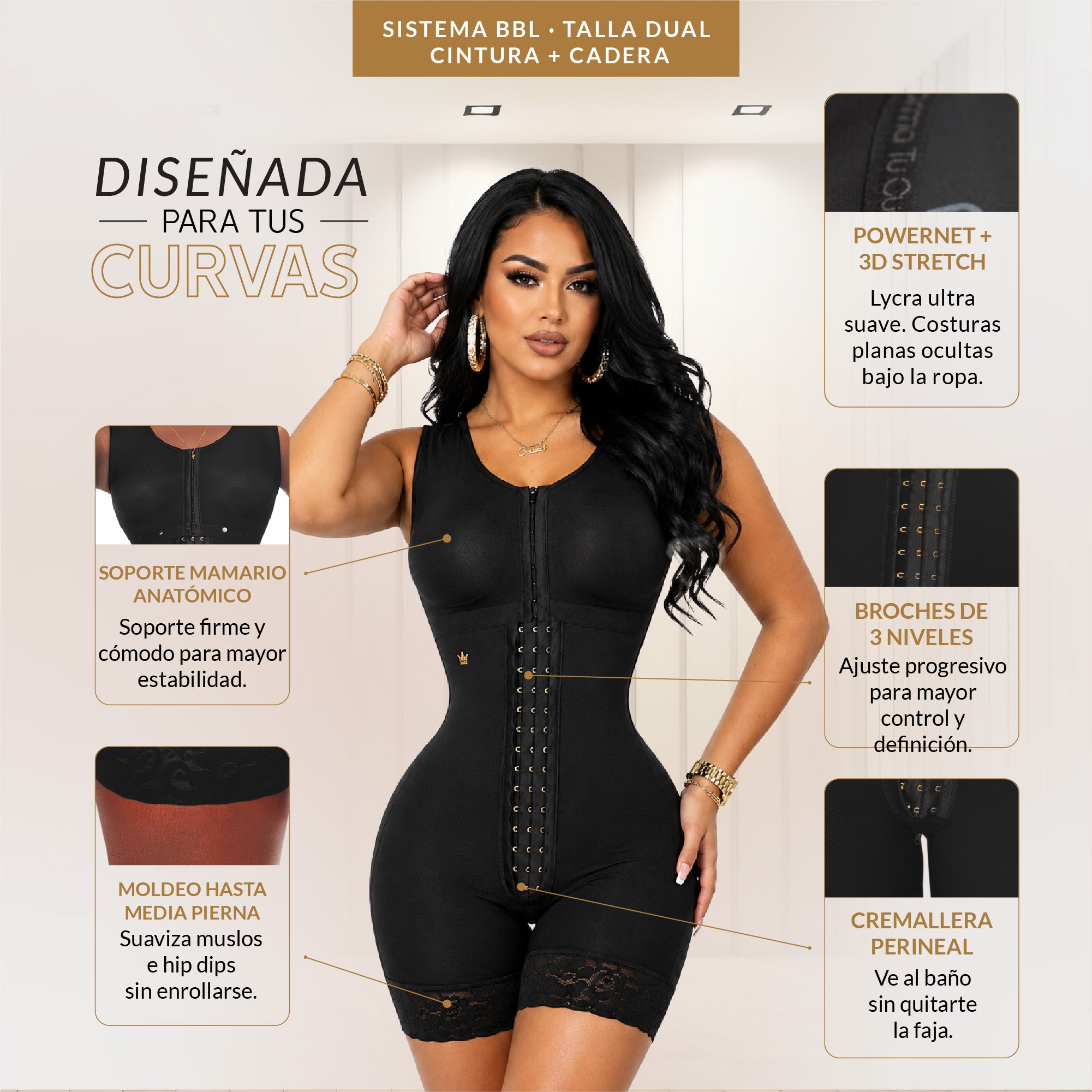 Faja para caderas anchas l LuxuryQueen BBL - (Ref. LuxBBL-293 | Ref. LuxBBL-093)