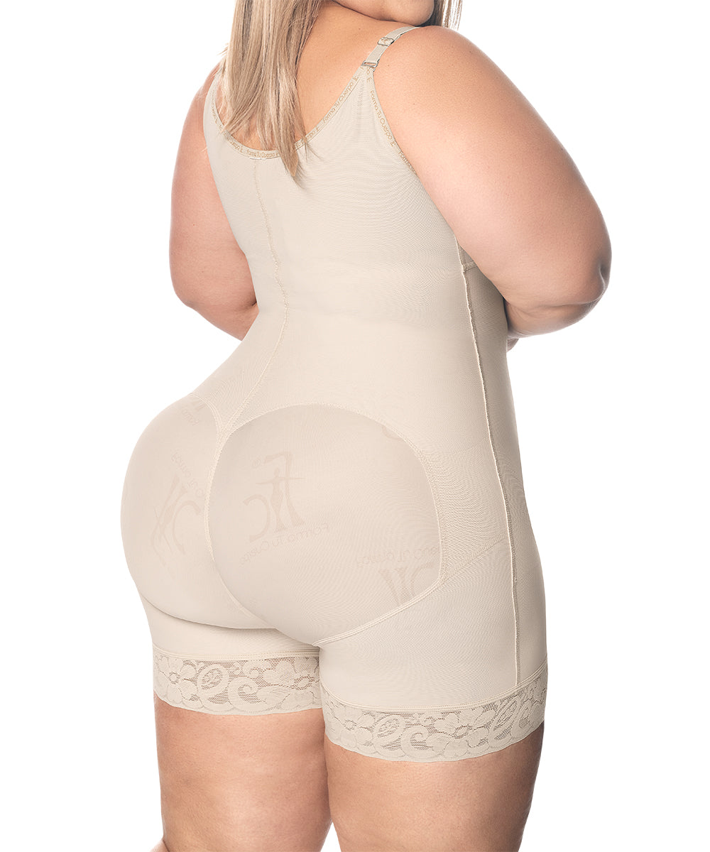 Faja moldeadora control abdomen - media pierna con tiras y cremallera lateral ( Ref. O-016 | Ref. O-010 )