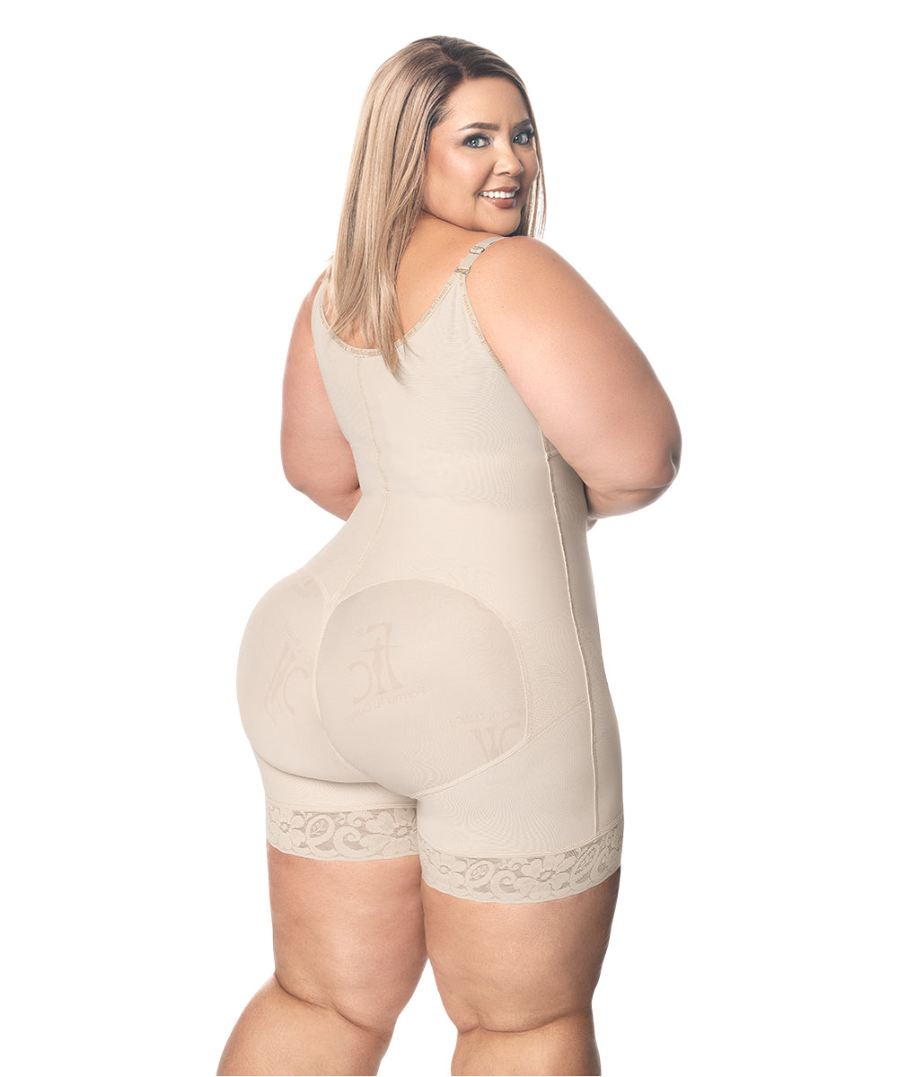 Faja moldeadora control abdomen - media pierna con tiras y cremallera lateral ( Ref. O-016 | Ref. O-010 )