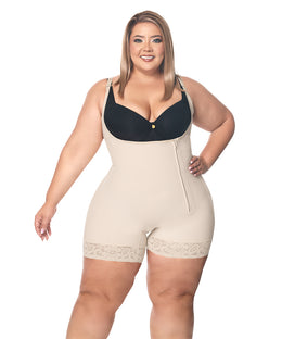 Faja moldeadora control abdomen - media pierna con tiras y cremallera lateral ( Ref. O-016 | Ref. O-010 )
