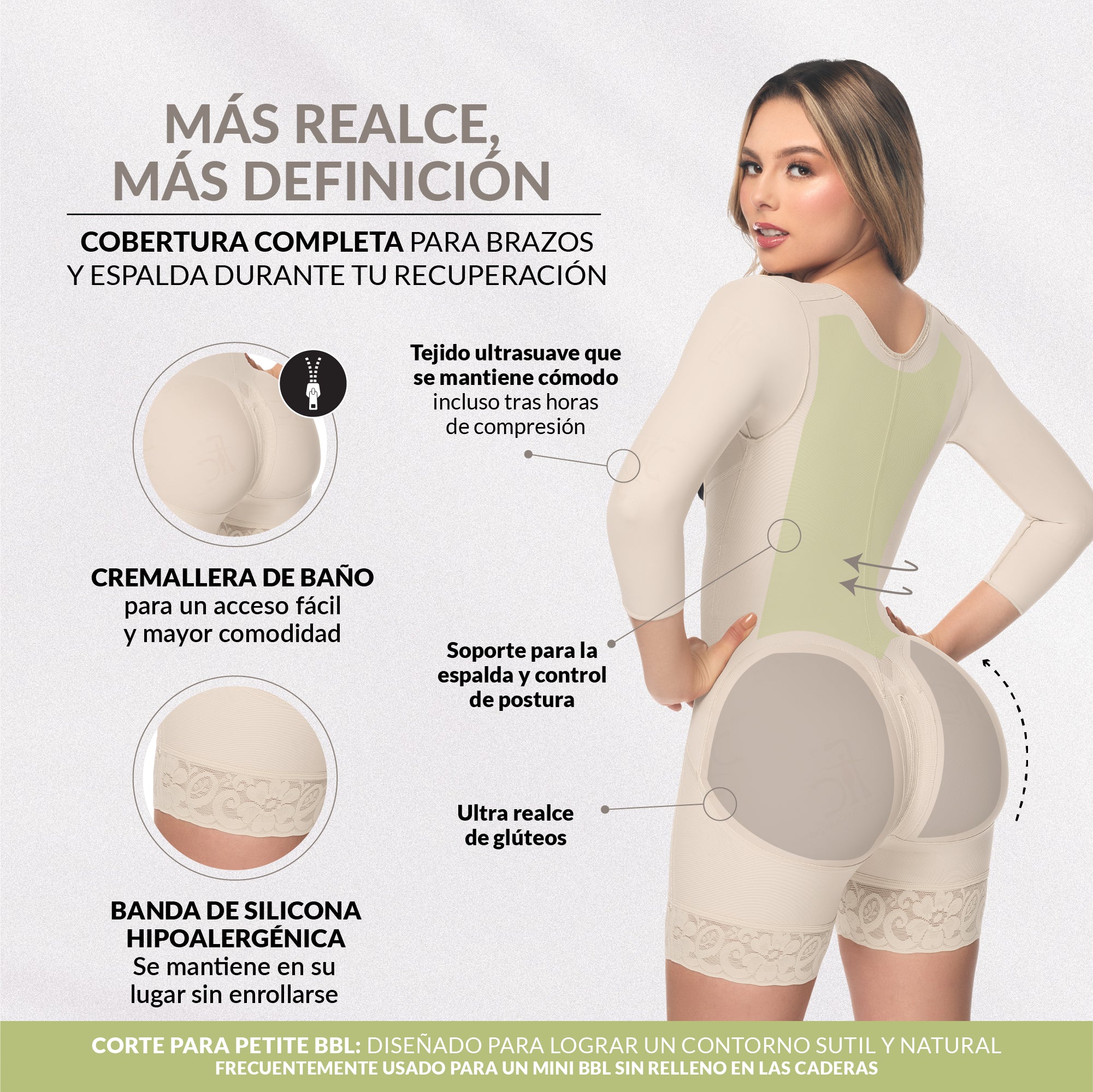 Faja Media Pierna con tiras anchas negra ( Ref O-215 / O-015 )