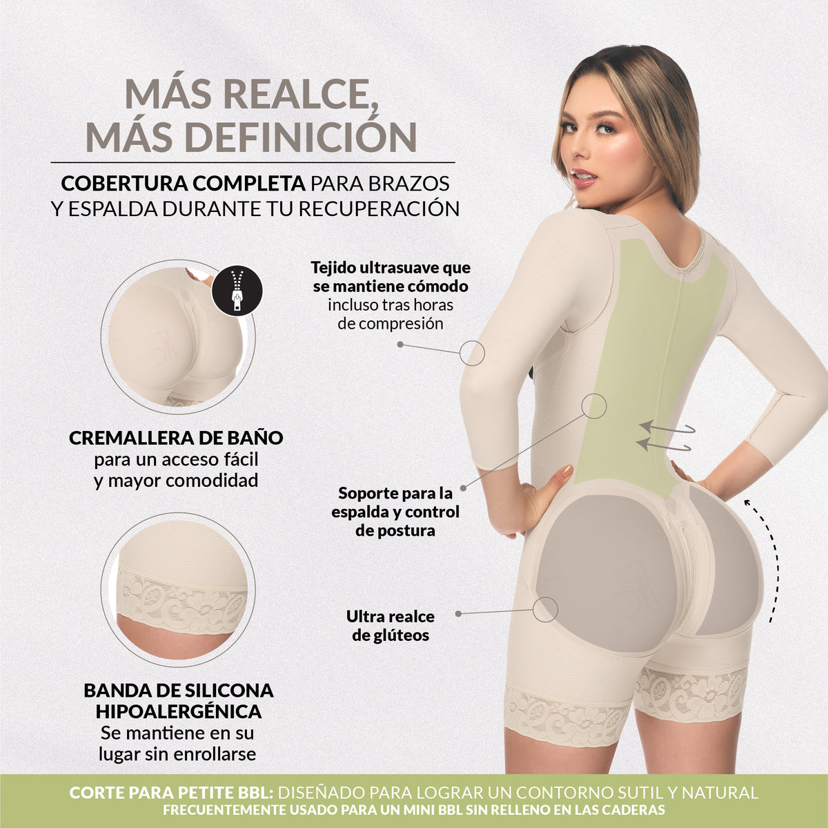 Faja Media Pierna con tiras anchas negra ( Ref O-215 / O-015 )