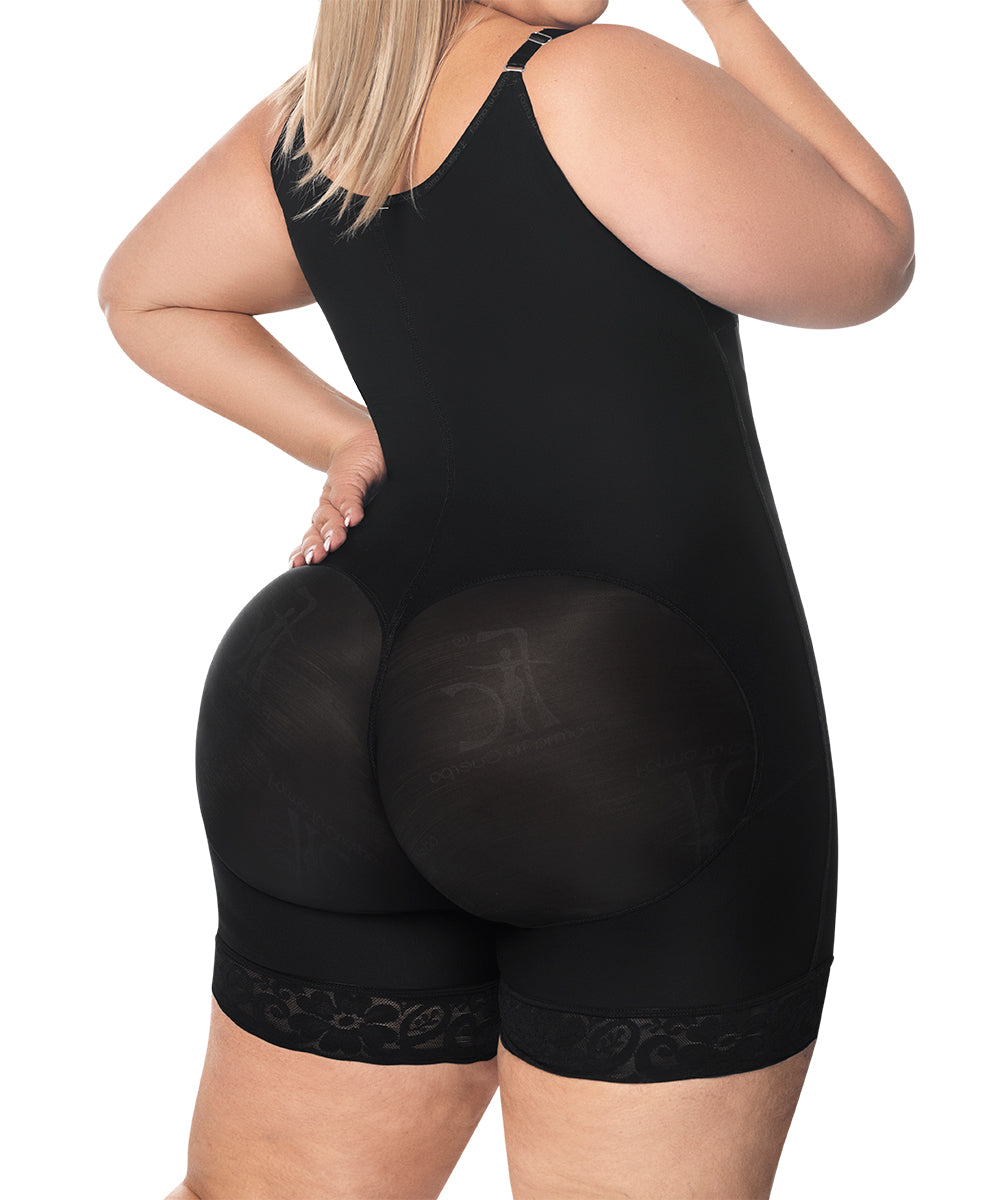 Faja moldeadora control abdomen - media pierna con tiras y cremallera lateral ( Ref. O-016 | Ref. O-010 )