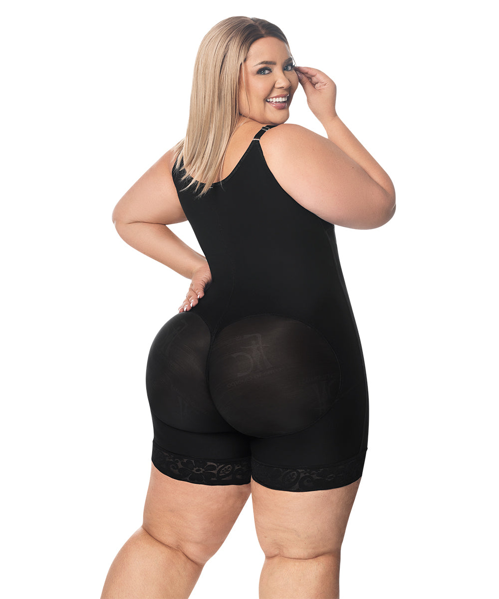 Faja moldeadora control abdomen - media pierna con tiras y cremallera lateral ( Ref. O-016 | Ref. O-010 )