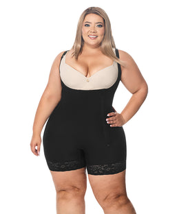 Faja moldeadora control abdomen - media pierna con tiras y cremallera lateral ( Ref. O-016 | Ref. O-010 )