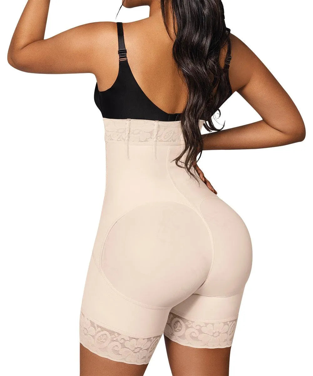 Faja para vestidos estilo strapless con control de abdomen, media pierna y cremallera lateral ( REF. O-050 )