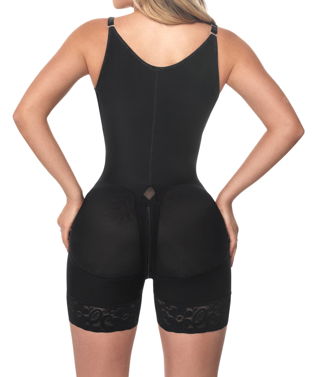 Faja moldeadora reloj de arena | control abdomen - media pierna con tiras, cremalleras y broche central (Ref. O-211 | Ref. O-011)