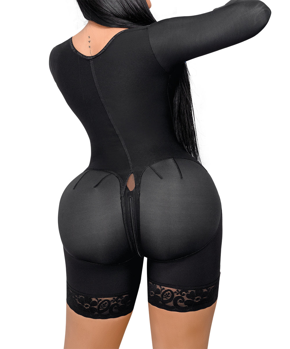 Faja Media Pierna con tiras anchas negra ( Ref O-215 / O-015 )