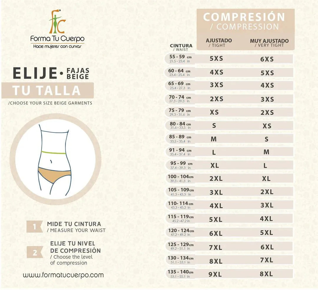Faja Rodilla con Brasier y manga siza, Cierre Lateral (Ref. O-100)
